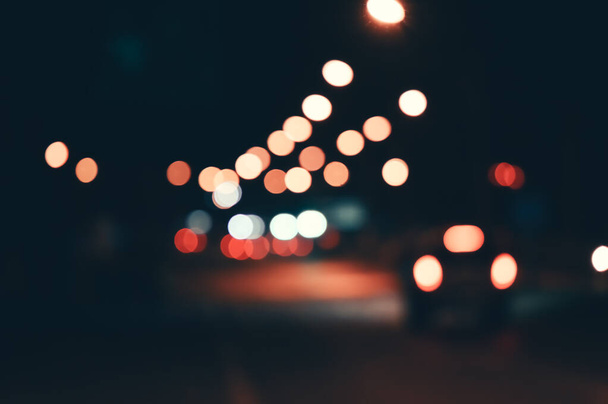 Light Night at City Bokeh Abstract Background Texture Blur Lens Flare Reflect BeautifulCircle Glitter Καλά Χριστούγεννα και Ευτυχισμένο το Νέο Έτος Card Celebration Lamp Θολή τοπίο - Φωτογραφία, εικόνα