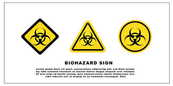 Biohazard icon set vector - Vector, Image