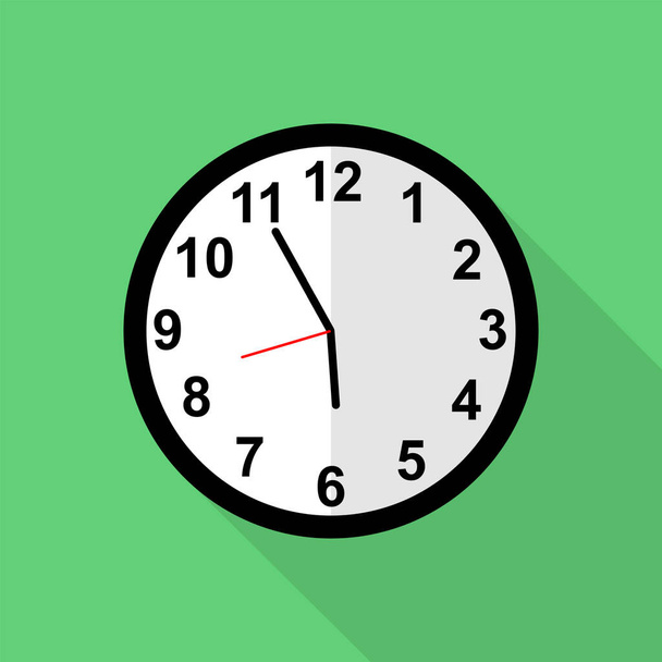 Classic clock icon, Five minutes to six o'clock. - Vector, Image