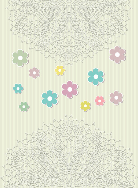Greeting background with lace - Vector, Imagen