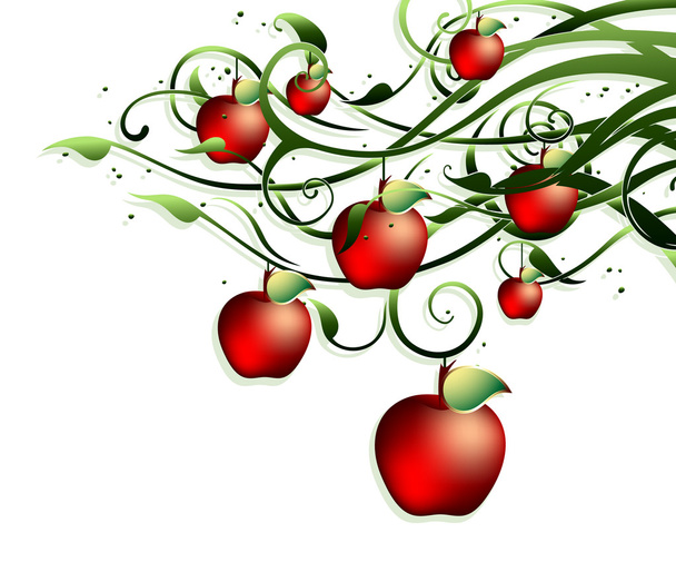 Background with apples - Vector, Imagen