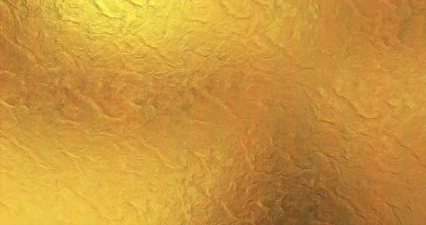 Metallic gold wallpaper. Golden foil background. Magical Happy new year texture. 3D rendering image 3D illustration - Photo, Image