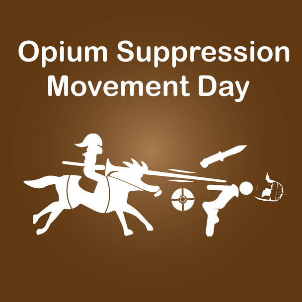 Opium Suppression Movement Day in Taiwan. 3rd June. - Vector, Image