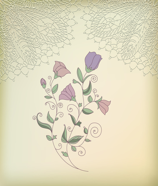 Greeting background with lace - Vector, imagen