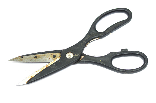 Old dirty kitchen scissors - Photo, Image