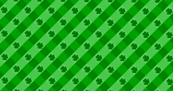 Patrick Day background with falling shamrock leaf pattern. For festive pub party. 3d render, loop 4k - Footage, Video
