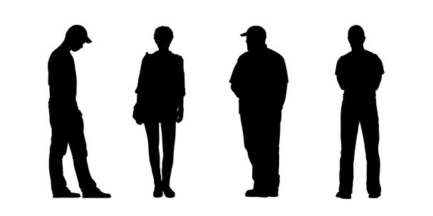 Люди, стоящие наружные силуэты набор 3
 - Фото, изображение