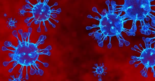 Coronavirus sejtek COVID-19 Fertőző betegség. A betegség gyors terjedése. Magas koncentrációjú koronavírus. 3D-s renderelő hurok 4k - Felvétel, videó