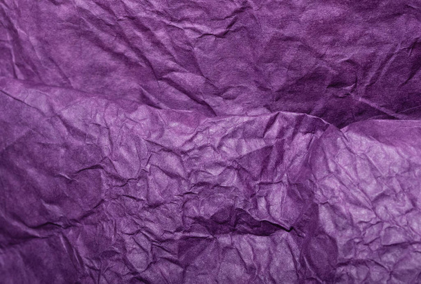 Texture rumpled paper lilac color background - Photo, Image
