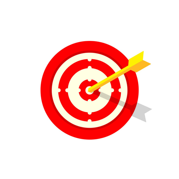 Mise, cílová ikona nebo obchodní cíl logo v červené designu koncepce na izolovaném bílém pozadí. EPS 10 vektor. - Vektor, obrázek