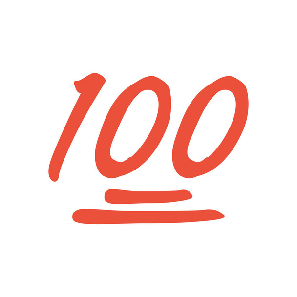 Εκατό εικονίδιο διάνυσμα emoticon. 100 αυτοκόλλητο σκορ emoji. - Διάνυσμα, εικόνα
