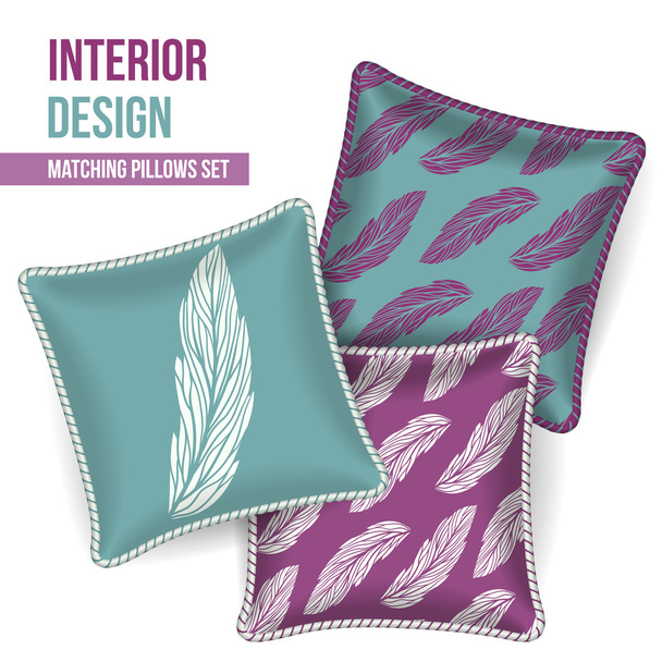 Set of decorative pillow - Vector, Image