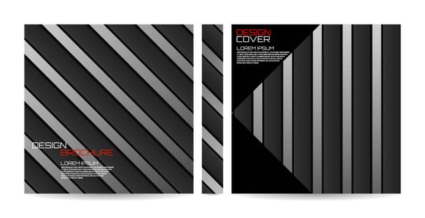 Brochure template of stripes with shadow, geometric banner. Magazine, poster, book, presentation, advertising. Abstract vector background. Cover design your text - Vector, Image