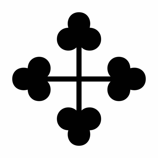 Иконка звёздочка с четырьмя клюшками на белом фоне
 - Вектор,изображение
