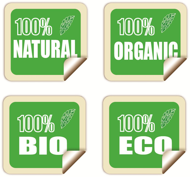 Natural, organic, bio and eco labels - Vektor, Bild