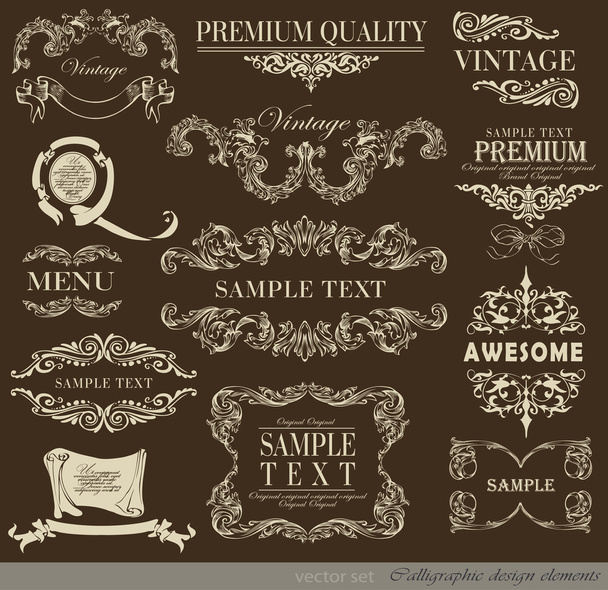 Calligraphic design elements - Vector, afbeelding