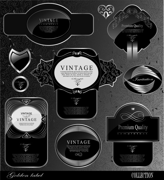 black gold labels - Vektor, kép