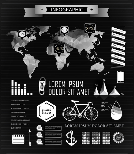 Set elements of infographics - Vector, afbeelding