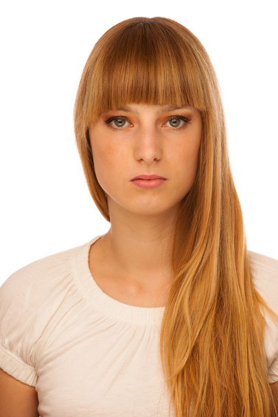 Portrait of beautiful blonde teenage girl - Zdjęcie, obraz