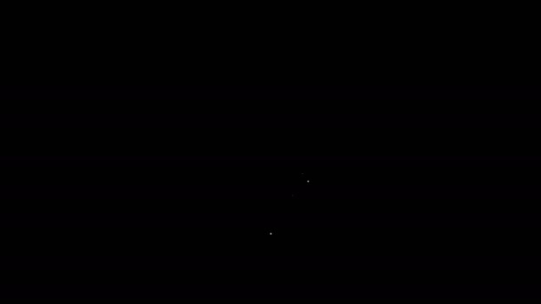 Weiße Linie Polizeiabzeichen Symbol isoliert auf schwarzem Hintergrund. Sheriff-Abzeichen. 4K Video Motion Grafik Animation - Filmmaterial, Video