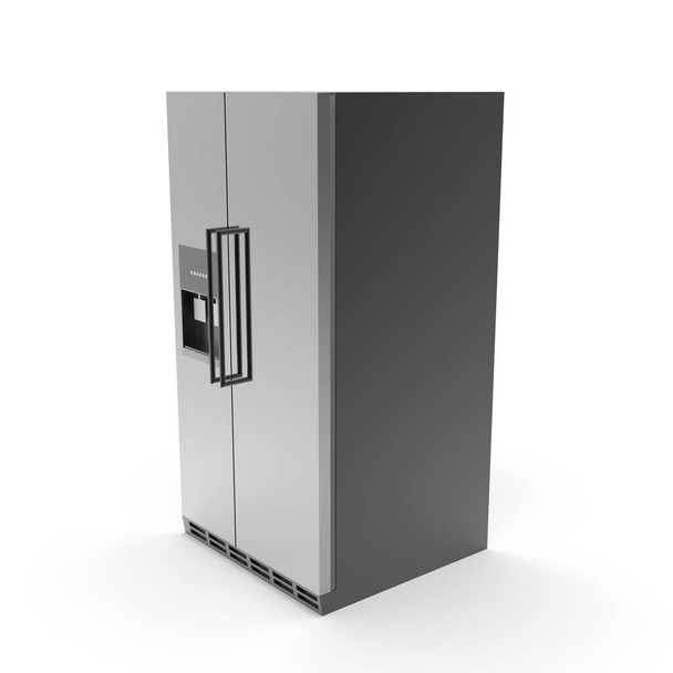 3d image of a color refrigerator with freezer 03 - Φωτογραφία, εικόνα
