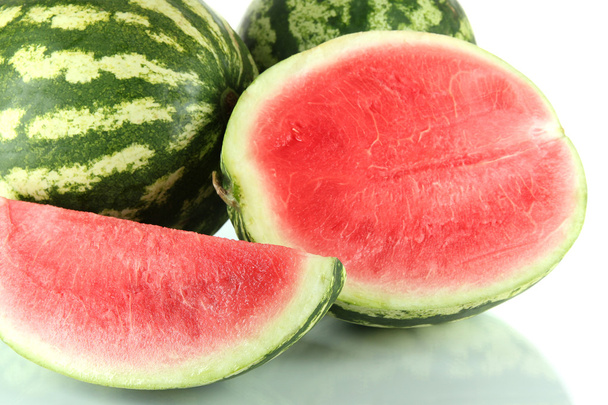 Ripe watermelons isolated on white - Foto, Imagen