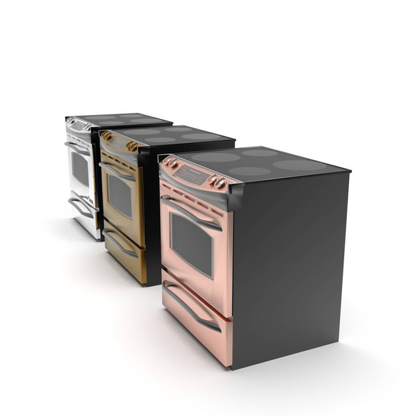 3d image of compact oven with induction cooktop 06 - Zdjęcie, obraz