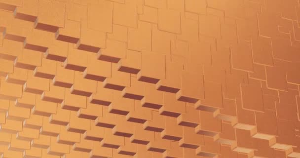 Absztrakt geometrikus rózsa arany háttér fólia csempe textúra zökkenőmentes hurok háttér 3D renderelés - Felvétel, videó