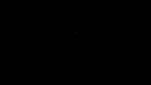 Weiße Linie Kelle Symbol isoliert auf schwarzem Hintergrund. 4K Video Motion Grafik Animation - Filmmaterial, Video