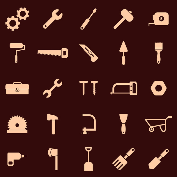 Tool icons on red background - Vector, Image