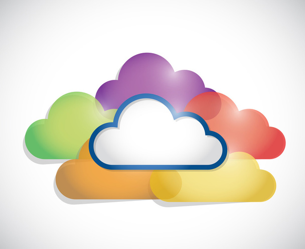 colorful clouds illustration design - Фото, изображение