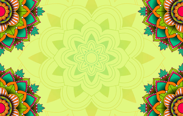 Background template with mandala pattern design  illustration - Vettoriali, immagini