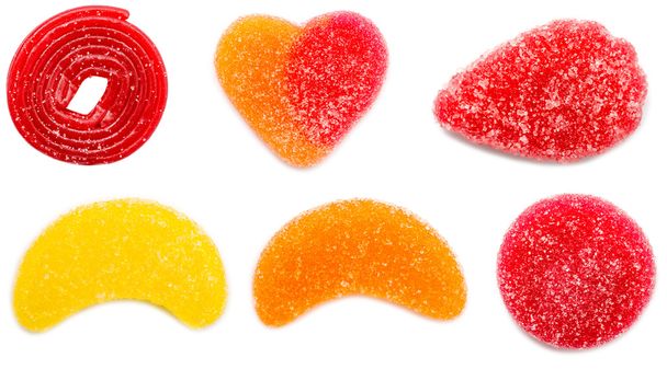 Mezcla de variedad de gelatina coloreada
 - Foto, Imagen
