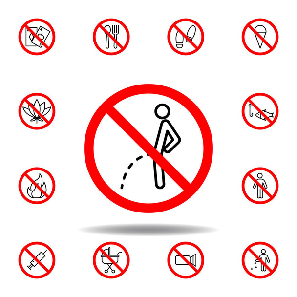 Icona del pisciare proibito. set può essere utilizzato per web, logo, app mobile, UI, UX su sfondo bianco
 - Vettoriali, immagini