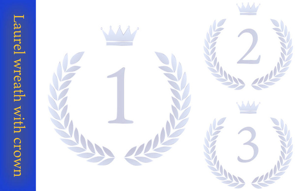 Laurel krans en kroon ranking illustratie - Vector, afbeelding