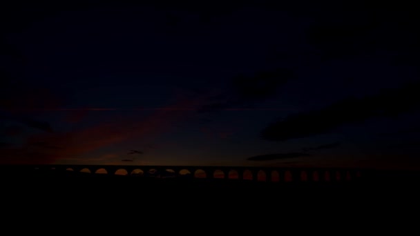Time Lapse van Ribblehead Viaduct een Grade II beursgenoteerde structuur, het viaduct loopt de Settle naar Carlisle spoorlijn route in North Yorkshire, Engeland. - Video