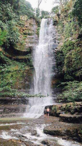 SANTANDER, COLOMBIA - CIRCA DECEMBER 2019: beautiful tropical nature and Juan Curi Waterfalls in Charala national park. - Фото, изображение