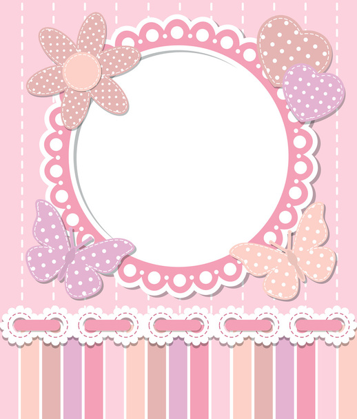 Romantic pink frame - Vector, afbeelding