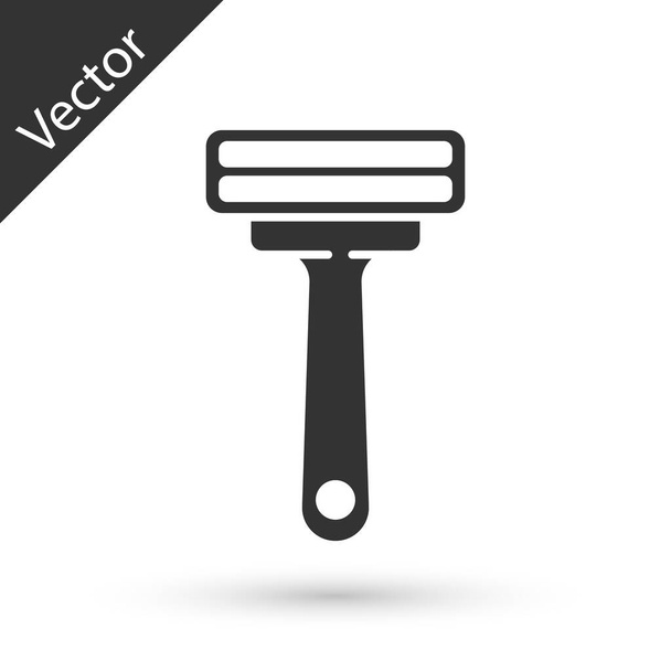 Ícone de barbear barbear cinza isolado no fundo branco. Ilustração vetorial
 - Vetor, Imagem