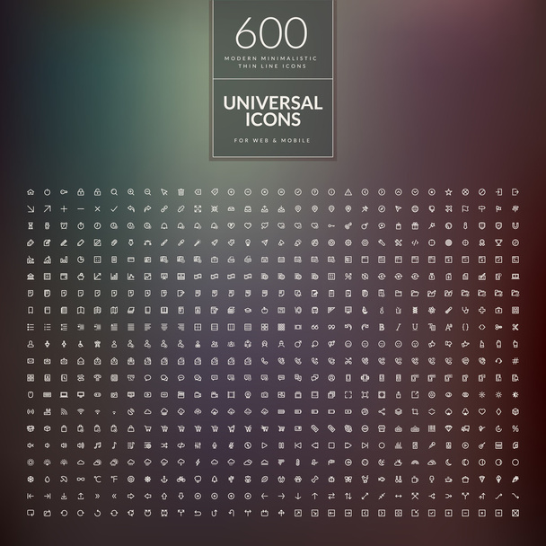universal modern icons for mobile - Vector, Image