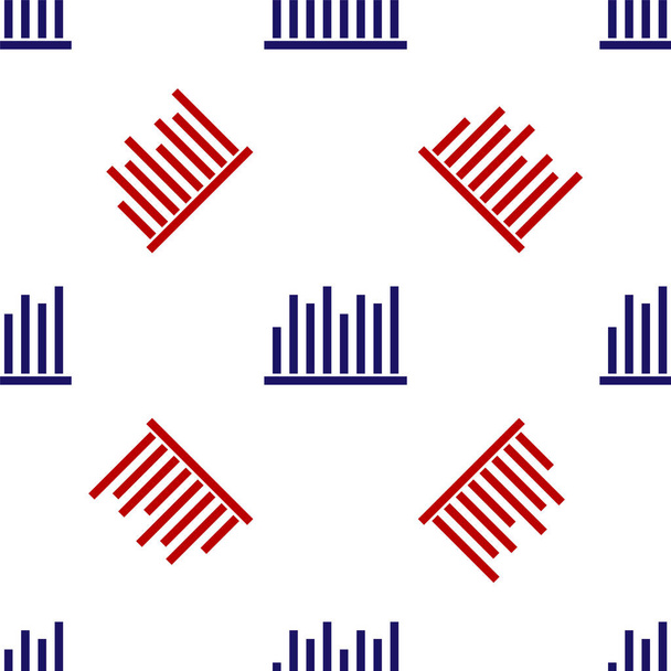 Gráfico de tarte azul e vermelho ícone infográfico isolado padrão sem costura no fundo branco. Diagrama gráfico sinal. Ilustração vetorial
 - Vetor, Imagem