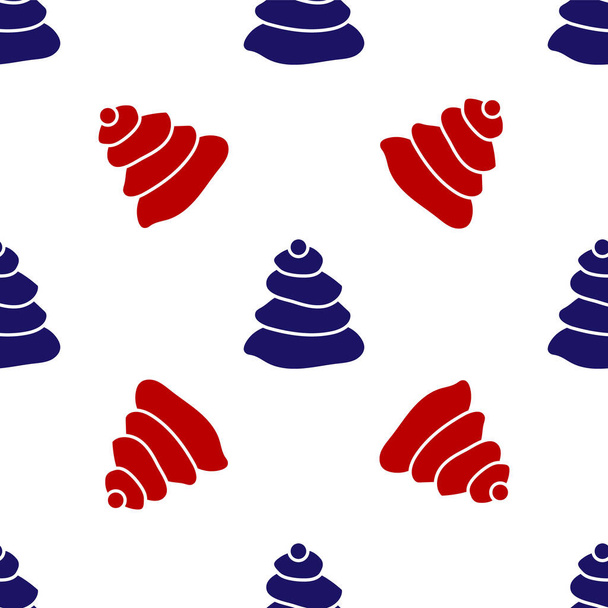 Piedras azules y rojas Piedras calientes icono aislado patrón sin costura sobre fondo blanco. Accesorio de salón de spa. Ilustración vectorial
 - Vector, imagen