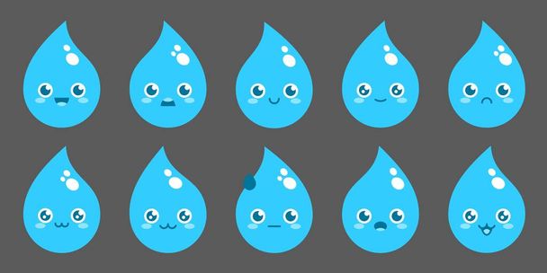 Abstract Water Drop Vector Flat Cartoon Character Illustration - ベクター画像