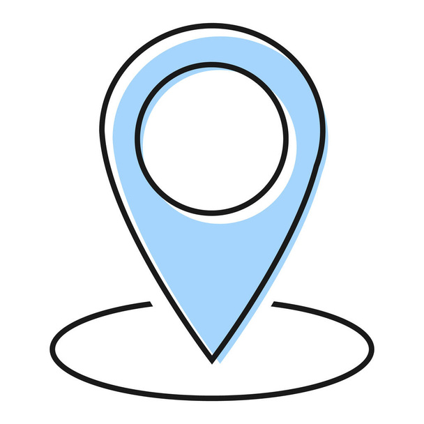 Icono de ubicación, símbolo de puntero de mapa aislado sobre fondo blanco. Vector botón web . - Vector, Imagen