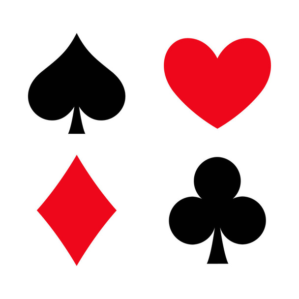 Poker düz simge kart suit oyun ve işaret sembolü logo illüstrasyon tasarımı . - Vektör, Görsel