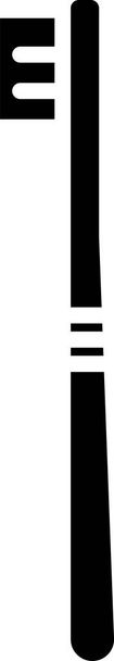 Schwarzes Zahnbürstensymbol isoliert auf weißem Hintergrund. Vektorillustration - Vektor, Bild