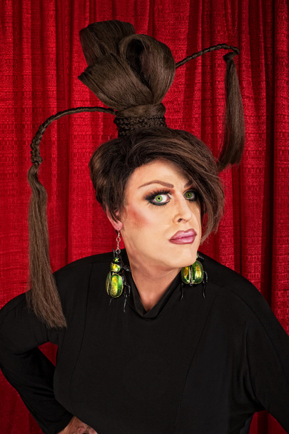 Serious Drag Queen in Black - Photo, image
