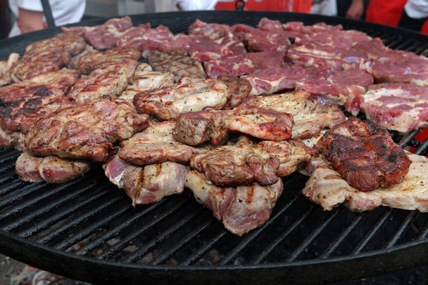 grilled pork steaks, closeup - Photo, Image