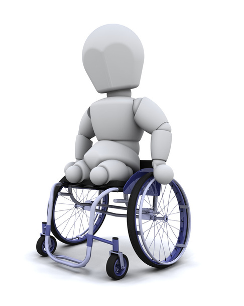 Amputado en silla de ruedas
 - Foto, imagen