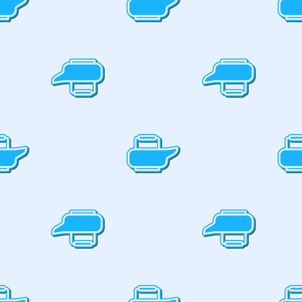 Blauwe lijn Bedpan icoon geïsoleerd naadloos patroon op grijze achtergrond. Toilet voor bedlegerige patiënten. Vector Illustratie - Vector, afbeelding